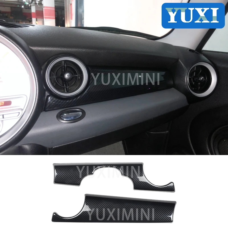 Car Carbon Style Decorative Sticker Protective Cover For BMW MINI ONE Cooper S JCW R55 R56 R60 R61 Interior Styling Accessories