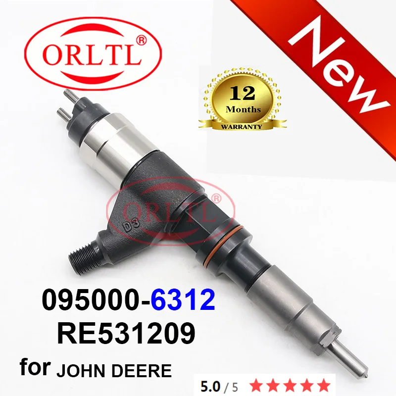 

ORLTL 095000-6312 RE531209 Common Rail Injector New 6312 for JOHN DEERE 6830 06-11 4V-CR