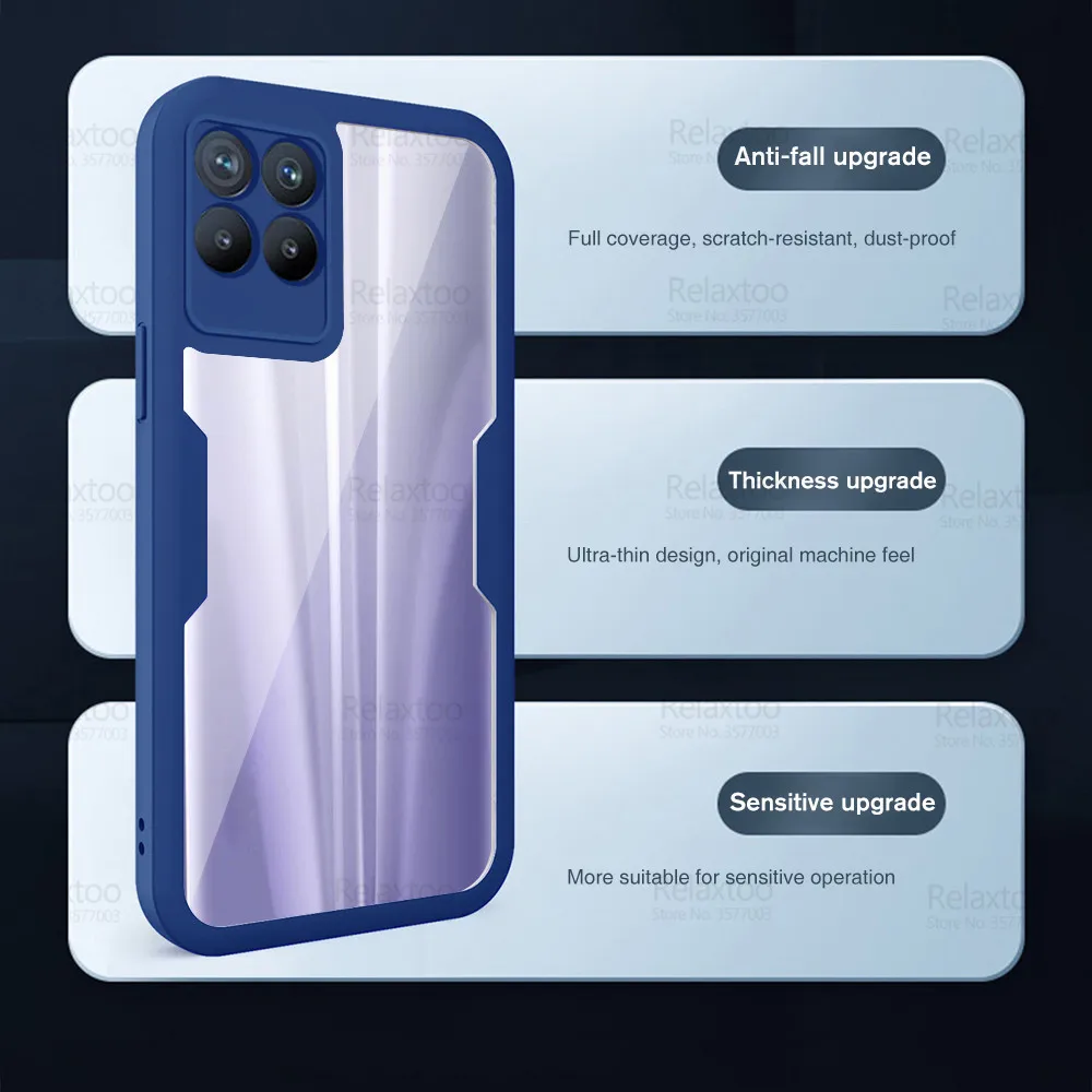 360° Front Film Acrylic Back Case For Oppo Realme 8i Realme8i Realme8 i On Realmi 8 Pro 8Pro Camera Protection Clear Cover Coque