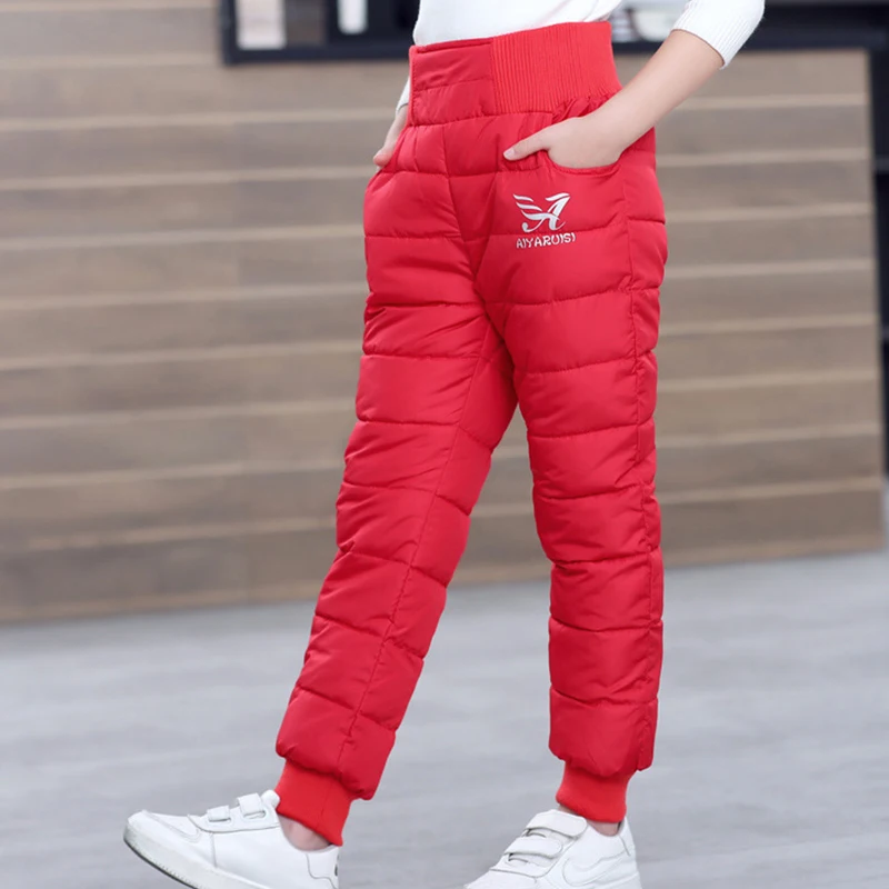 Kids Winter Fashion Girls Boys Warm Down Pants Children High Quality Down Pants Teens Down Trousers Kids Ski Down Padded Pants