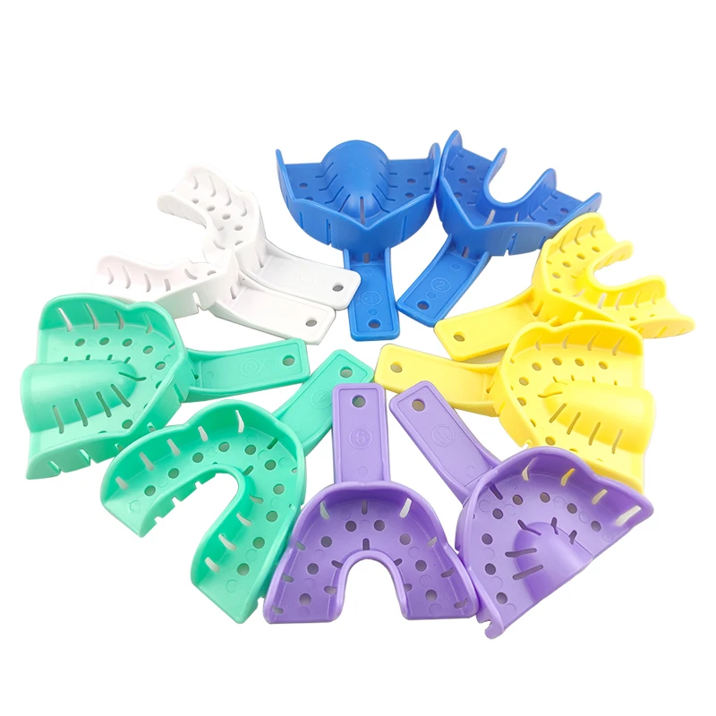 

10Pcs/set Dental plastic steel impression tray impression metal mesh Dentist Tools Metal Materials Teeth Holder Trays