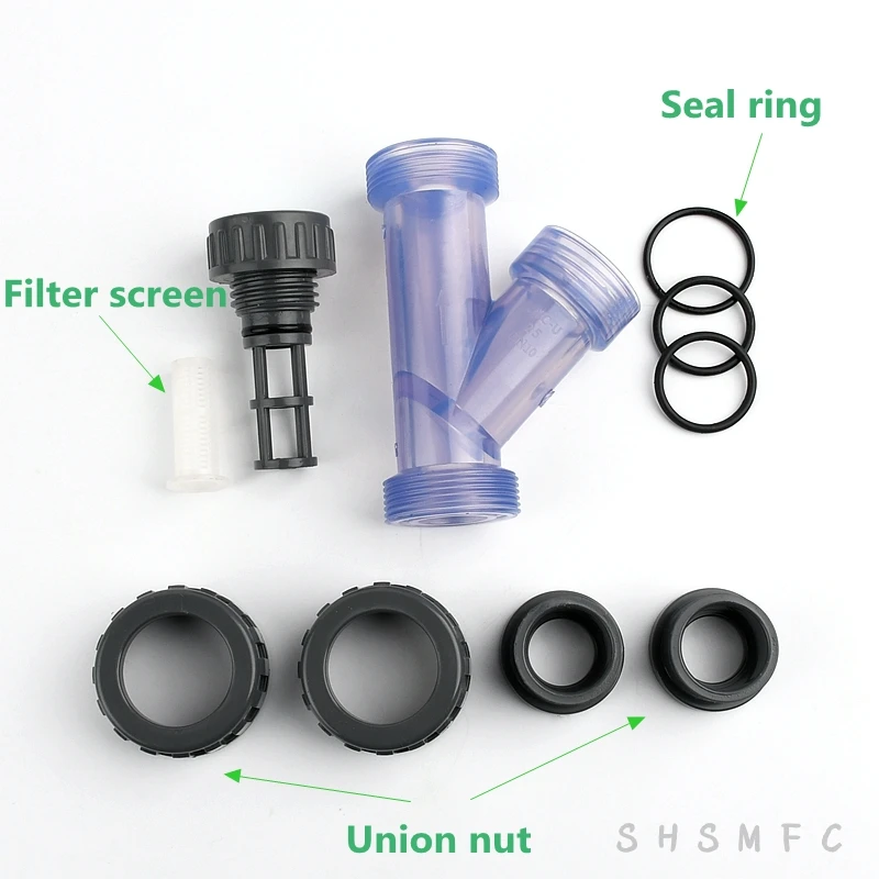 20mm~50mm Top-Grade UPVC Y-Type Filter Aquarium Tank Adapter Garden Irrigation Water Pipe Filters Coulping Fish Tank Accessories