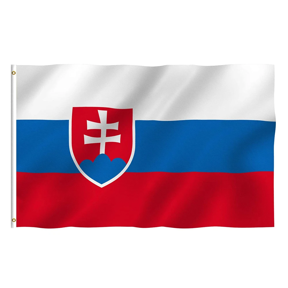 Flagnshow Slovakia Flag 3X5 FT Hanging Thicker Polyester The Slovak Republic National Flags and Banners