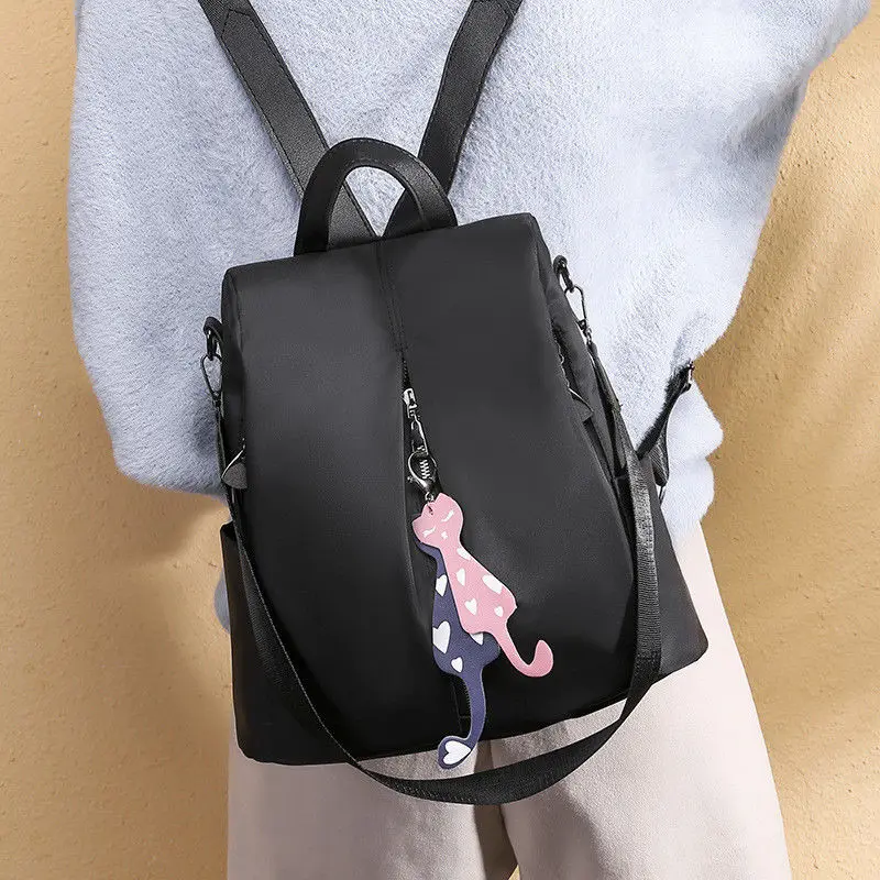 2020 Fashion Women Oxford Cloth Backpack Anti-Theft Rucksack School Shoulder Bag Black