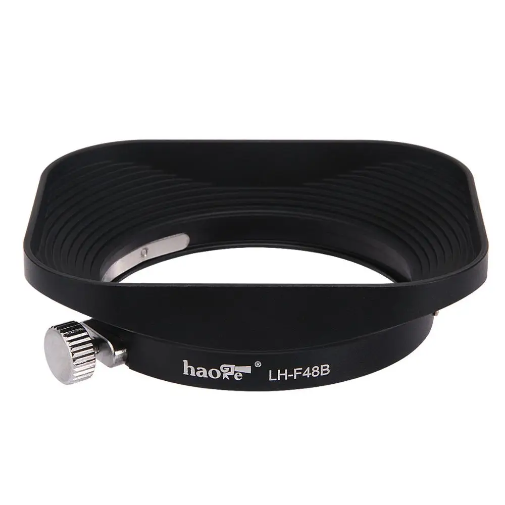 Haoge LH-F48B Square Metal Lens Hood Shade for Olympus M.ZUIKO Digital 17mm f1.8 Lens replace LH-48B Black