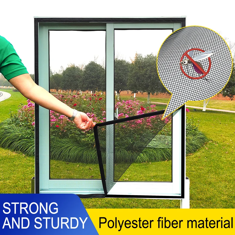 Insect Window Screen Mesh,Indoor Anti Fly Curtain Tulle Summer Invisible Anti-Mosquito Removable Washable Customize Screen Net