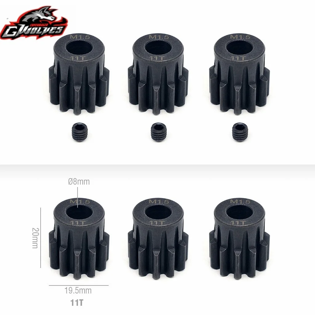 11-25T Harden RC 1.5M motor gear 8mm shaft Metal motor gear steel teeth Refit FID LOSI SUPER BAJA MCD ROFUN 1/5 RC motor gear