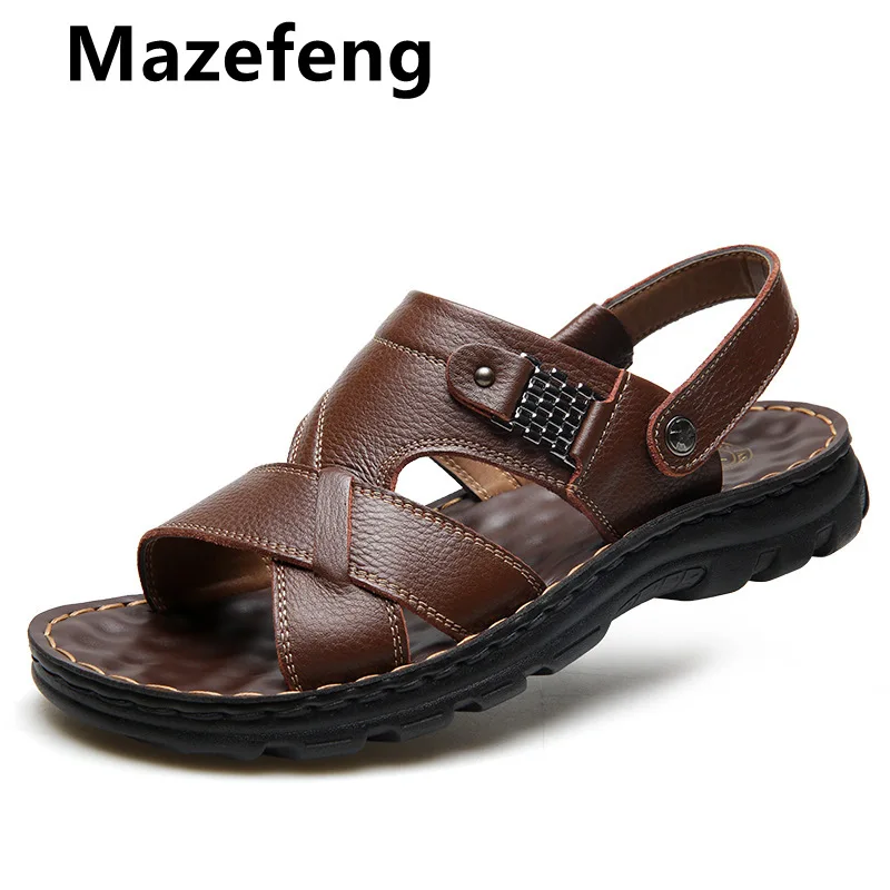 

Босоножки Mazefeng мужские из лакированной кожи, модные сандалии, летняя обувь, большие размеры 38-44