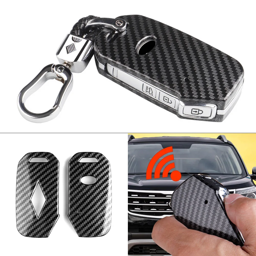 Car Key Fob Cover Key Protector Shell Carbon Fiber ABS For Kia Forte Telluride K3 K5 Optima Seltos Soul