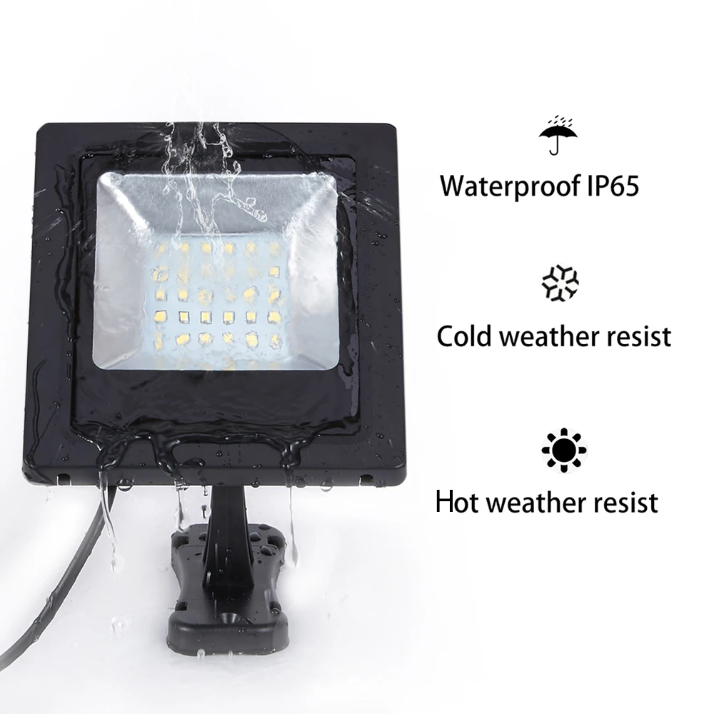 Solar Light Outdoors With Separable Solar Panel 16FT Cord Floodlight Solar LED Light For Garden Wall Underground