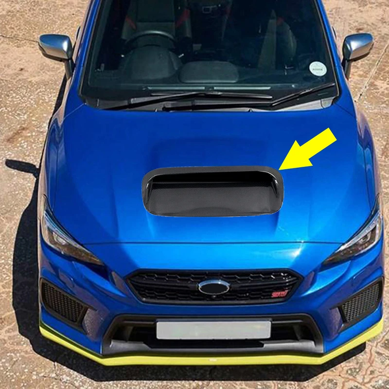 For Subaru WRX STi 2015 2016 2017 2018 Carbon Style Front Hood Bonnet Engine Outlet Vent Panel Decoration Cover Trim Car Styling