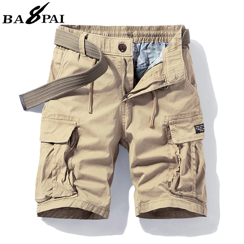 BAPAI New Mens Fashion Shorts Cotton Casual Summer Work Combat Pants Classic Short Oversized Cargo Pants