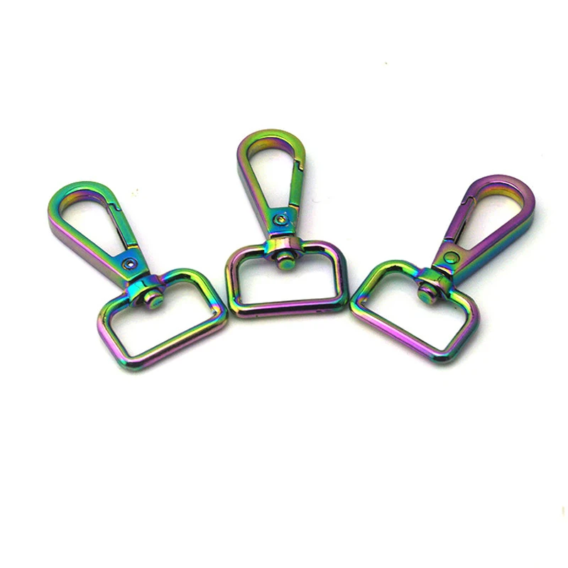 

30pcs Colorful Metal Swivel Eye Snap Hook Trigger Lobster push gate Hook Clasp Clip for Leather Craft Bag Strap Belt Webbing