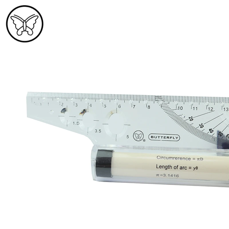 Farfalla G30 di Plastica Multi-purpose Angolo di Righello Parallelo 30 centimetri di Rotolamento Pusher Rullo Righello Angolo di Bilanciamento Bilancia Disegno Righello