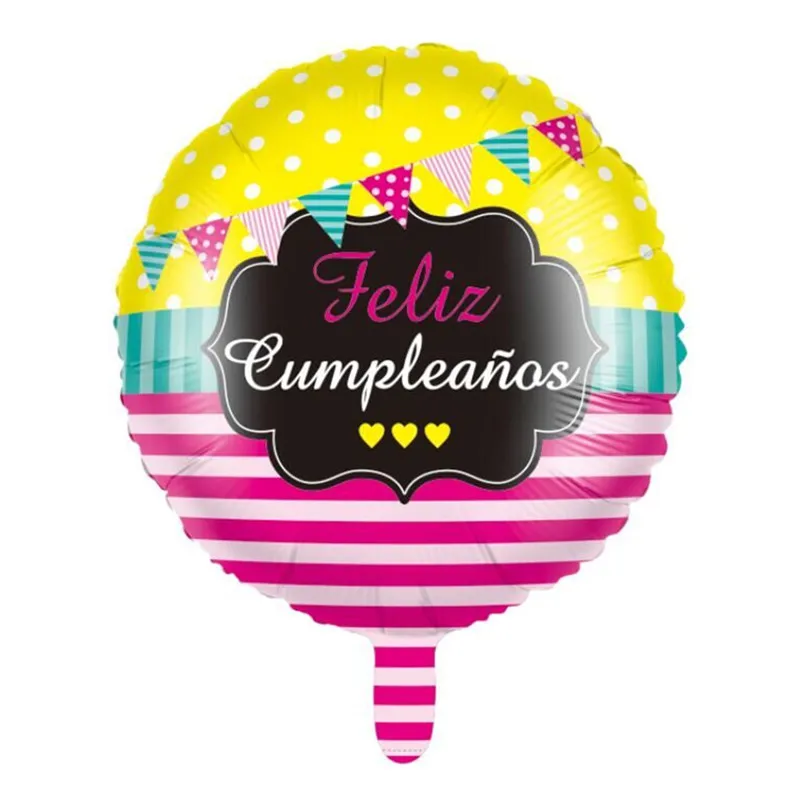 10 Stück 18 Zoll Neue Spanische Ballons Feliz Cumpleaños Ballons Globo Happy Birthday Deko Roségold Runde Helium-Folienballons – Detail 5