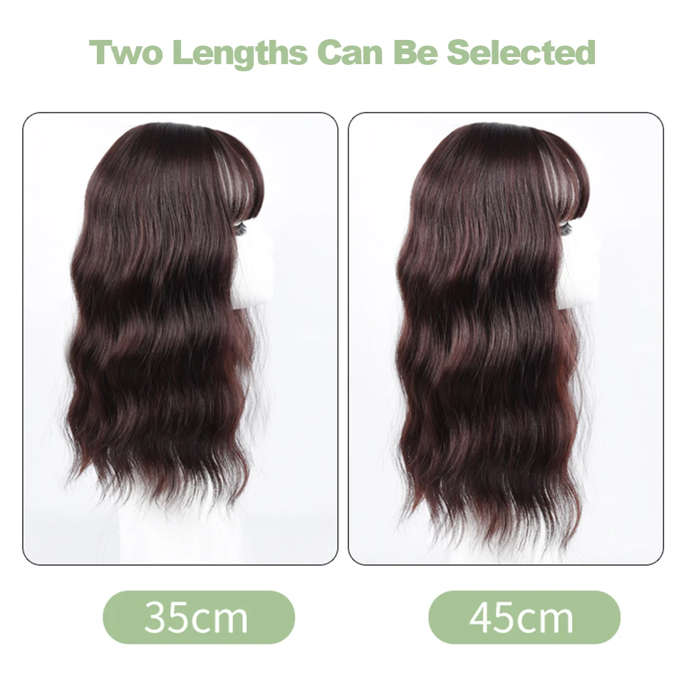 AILIADE 45CM Synthetic Hair Long Water Wave One Piece Haipiece Black Brown Wave Pieces Clip in Hair Pieces For Women image 5