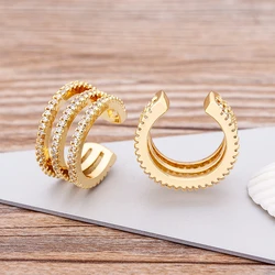 Nidin New Fashion 13 Styles Copper Zircon Wrap Earring Tragus Body Jewelry Ear Cuff Clip Nose Ring Fake Piercing Snug Earrings