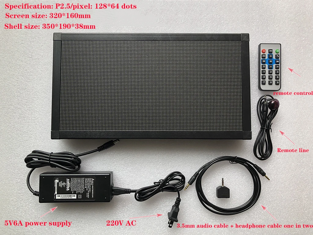 Nieuwe P5 P2.5 Professionele Full-Color Rgbvoicecontrolremotecontrol Muziek Spectrum Display Ktv Ritme Licht 160 Degreemodewithshell