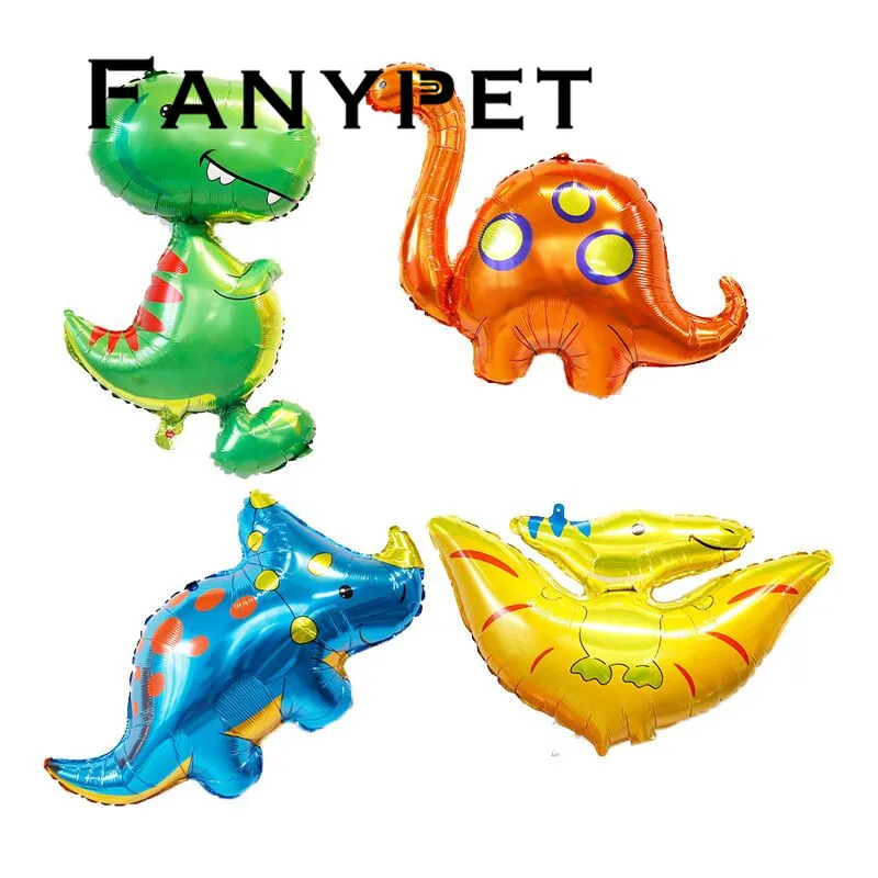 10pcs Dinosaur Foil Balloons Jungle Animal Boys Birthday Party Decors Jurassic Standind Dragon Kids Toys Air Globos