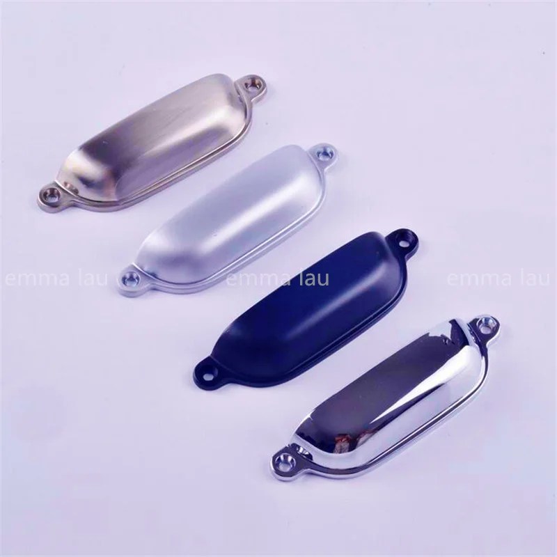 New 4pc/Bag Simple Design Ears Shape Bright Chrome Drawer Knobs Closet Cabinet Door Handles Double Hole Round Furniture Pulls