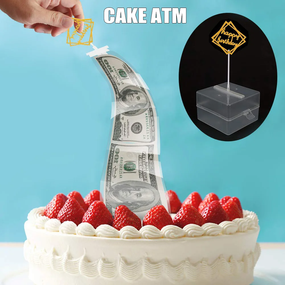 Cake Atm Money Box, Cake Decorating Tools, Pulling Safe Decorations, Surprise Gift for Birthday Party, Kitchen Accessories