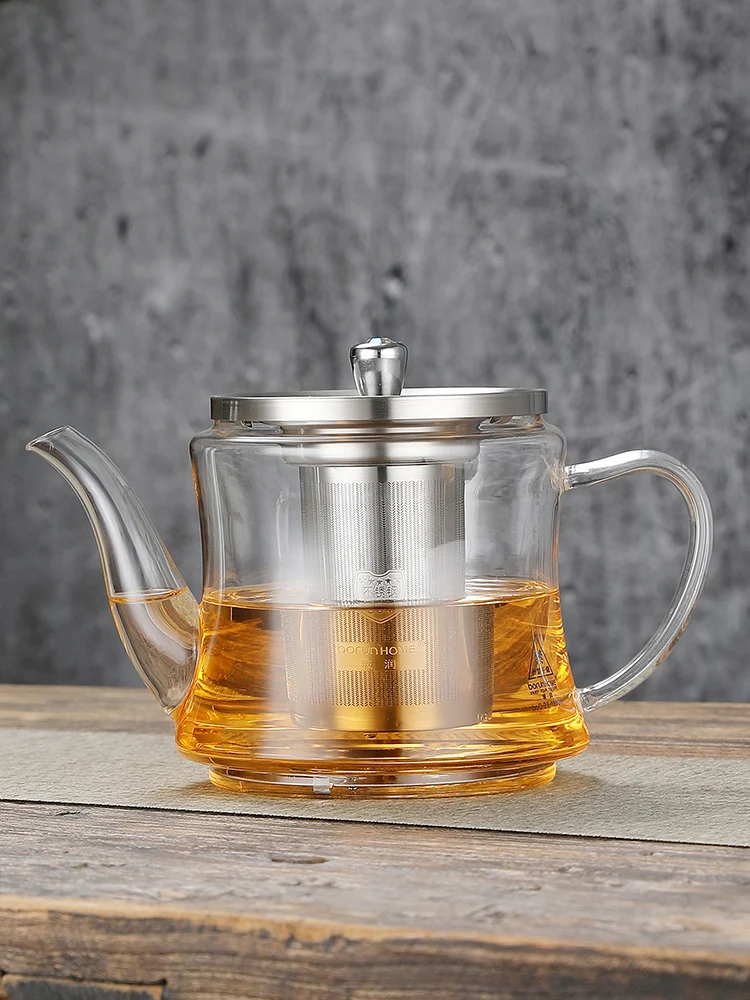 Induction Cooker Special Tea Pot, Glass Pot, Stainless Steel Liner, Flower Tea Kettle