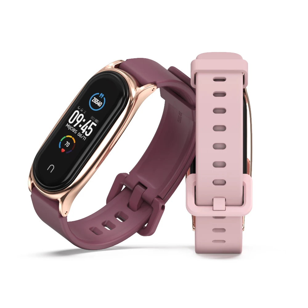 Dây Đeo Cho Mi Band 6 5 4 7 Silicone Vòng Đeo Tay Thay Thế Cho Xiaomi Mi Band 4 3 Correas MiBand 5 4 3 Màu Sắc Dây Đeo