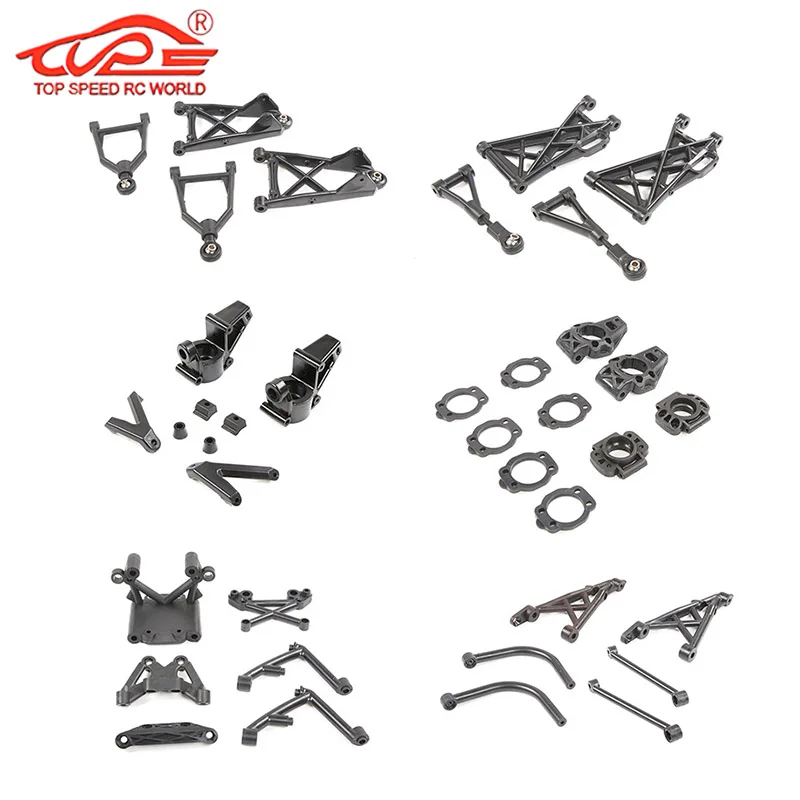 Kit para carregamento de eixo de suspensão, conjunto com braço de suspensão, torre de choque para escala 1/5, hpi, rofun, km, baja 5b, 5t, 5sc, peças de carro dianteira ou traseira