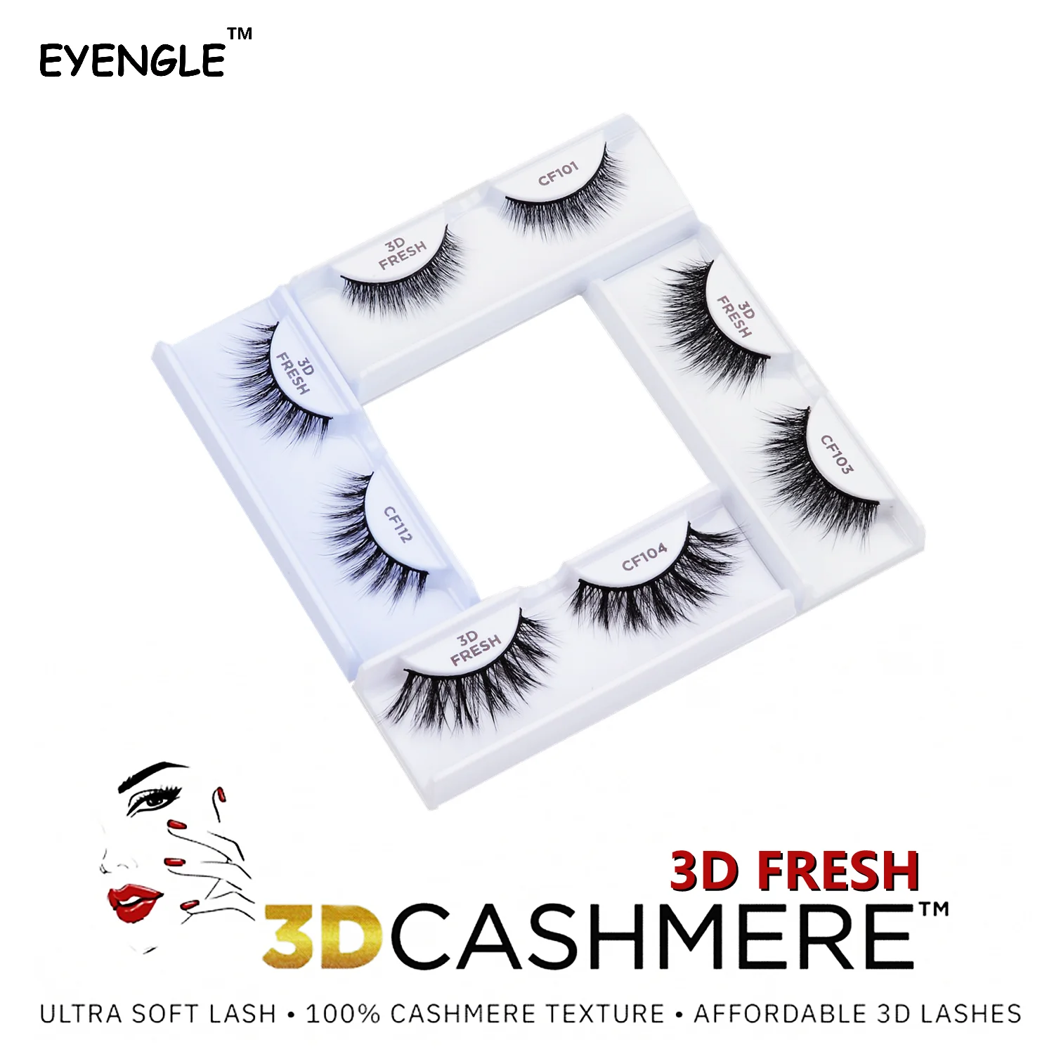 EYENGLE 3D CASHMERE-CF Eyelashes Natural Soft Makeup Eye Lashes 10-20mm Volume Fluffy Handmade False Eyelash Short Reusable Lash