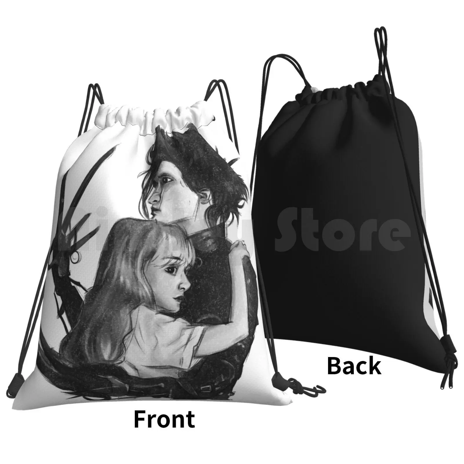 Edward Backpack Drawstring Bags Gym Bag Waterproof Movies Johnny Depp