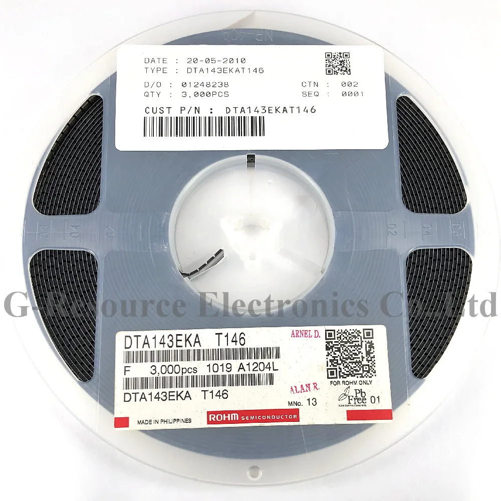 Transistores digitais sot-23, (50 peças) dta143eka dta143 smd com resistor integrado (marcação 13)