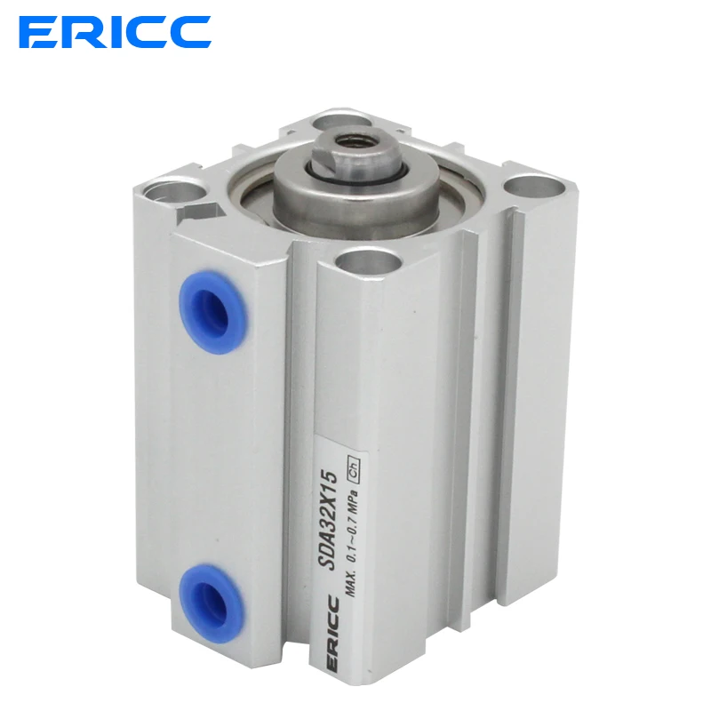 SDA 12mm series Pneumatic Compact air Cylinder Bore to 5 10 15 20 25 30 35 mm Stroke High quality double acting cylinder