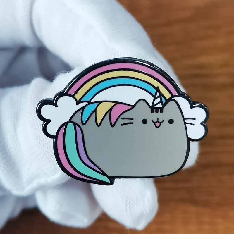 

Unicorn Cats Rainbow Enamel Pins Cute Animal Metal Cartoon Brooch Lapel Badges Men Women Magical Jewelry Gifts Hat Bag Decorate