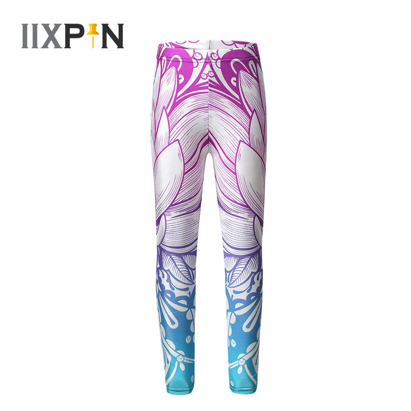 

Kids Dance Leggings Girls Trousers Soft 3D Digital Printed Pattern Skinny Fit Pants Tights Children Party Ballet Dance Costume