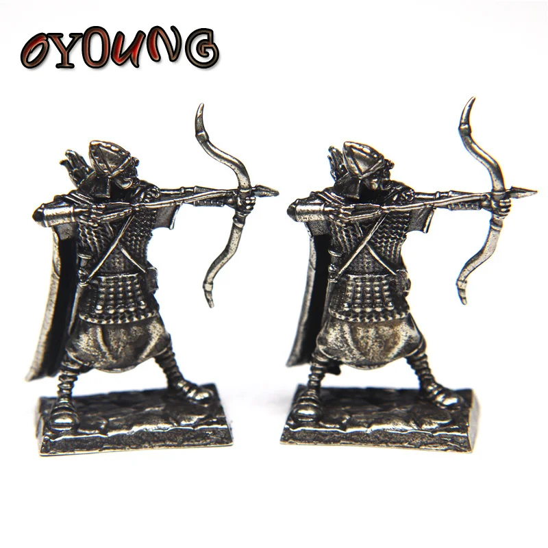 Metal Copper Lost Roman Legionnaire Archer Shield Soldiers Model Figurines Miniatures Desktop Game Decorations Toy Ornament Gift