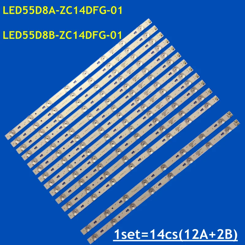 

14PCS LED Strip LED55D8A-ZC14DFG-01 LED55D8B-ZC14DFG-01 30355008220/21 For LS55AL88A72 LS55AL88A71 U55X31J LU55U31 D5551A 55U1