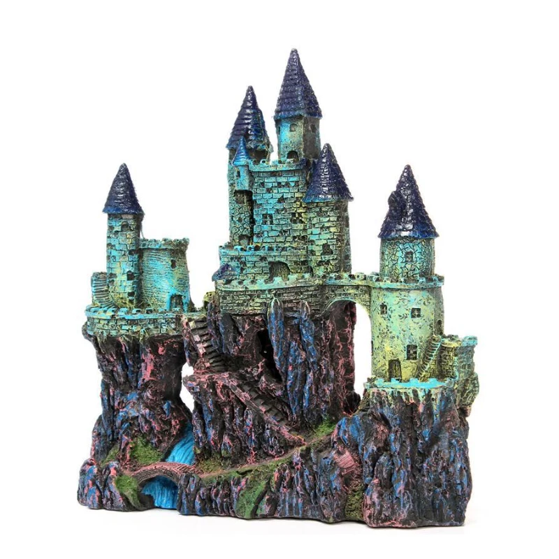 

1 Pcs European Resin Castle Fish Tank Aquarium Decoration Castle Tower Decoration Cave Aquarium Landscaping Accessories Crafts