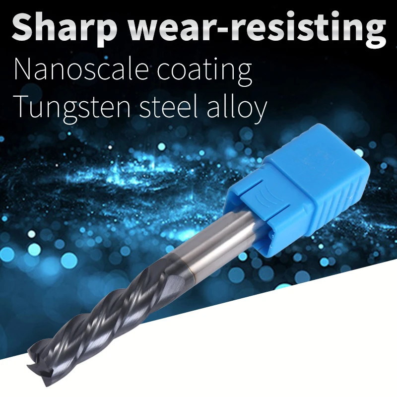 Endmill ตัด HRC50 4 ขลุ่ย Mill เครื่องตัดโลหะอัลลอยด์คาร์ไบด์ทังสเตนเหล็กเครื่องตัดมิลลิ่ง 8 มม.10 มม.12mm Milling เครื่องมือ