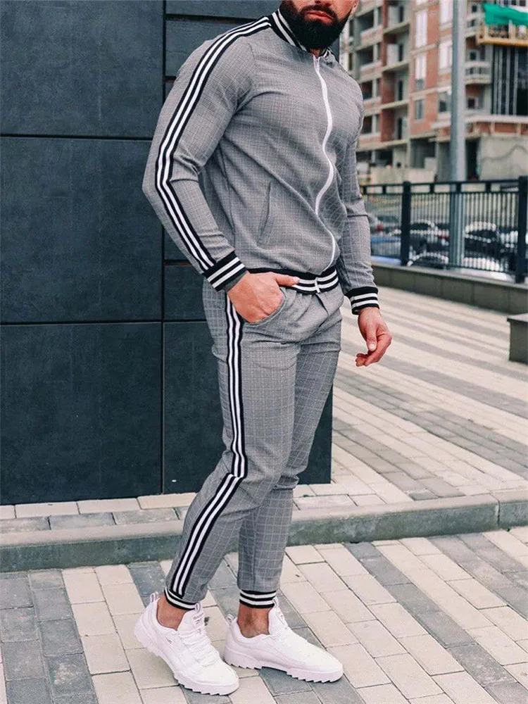 2023 New Men\'s Autumn Gentlemen Tracksuit Set Jackets Sets Tracksuit Men Sportswear Male Suit Pullover Two Piece Set Casual Sets