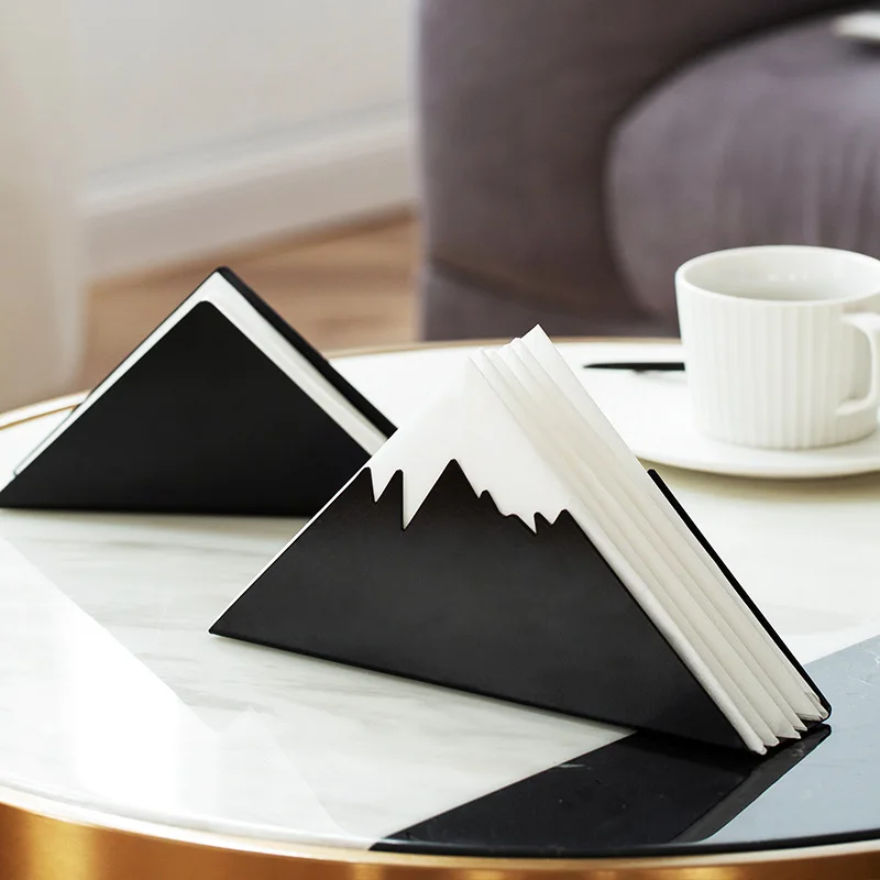 Home Paper Rack Iron Art Tissue Rack Car Home Triangle Shape Tissue Box Container Towel Napkin Holder for Hotel Restaurant