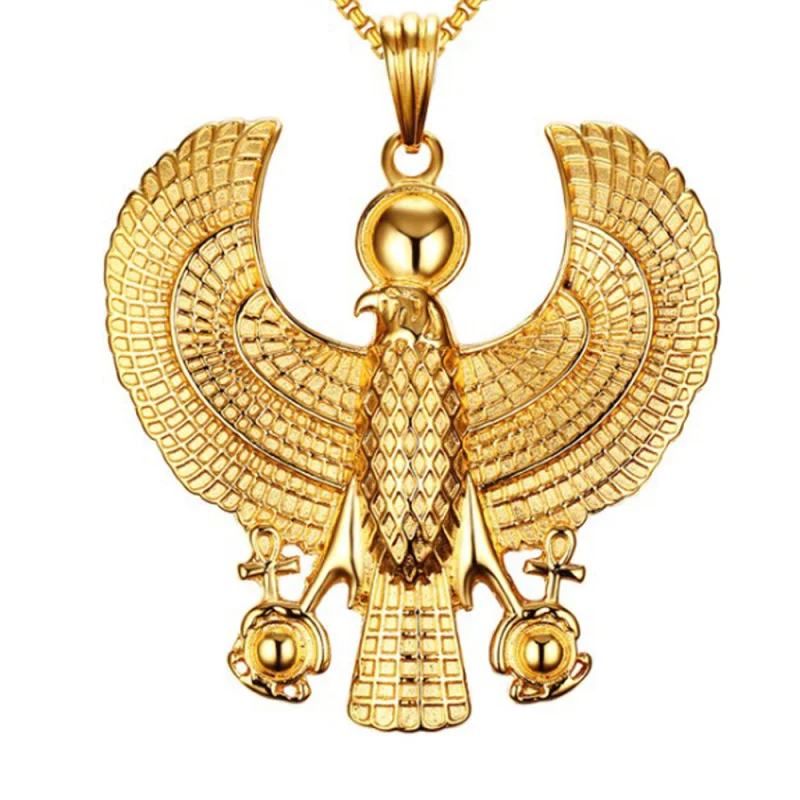 Ancient Egyptian God Horus Royal Falcon Eagle Stainless Steel Pendant