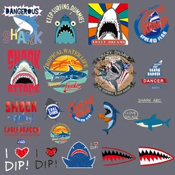 Cool Shark series patches Punk style iron on transfer accessories patch heat transfers stickers for dresses T-shirt decorate