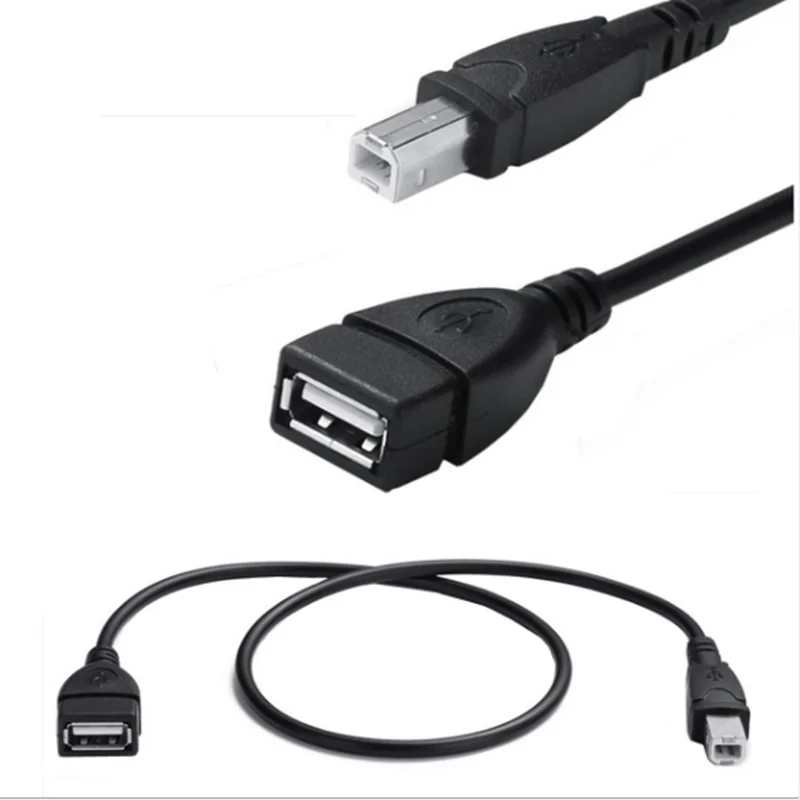 50cm 1.5Ft USB 2.0 Type A Female to USB B Male Scanner Printer Extension Adapter Cable for Scanner Printer Mobile Hard Disk