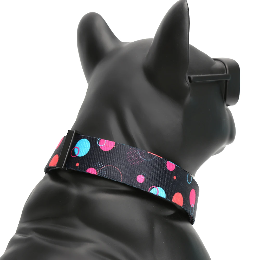 Designer Personalized Dog Collar Luxury Nylon Custom Dog Collar for Small Large Dogs Name Collars Accessories French Bulldog Pug