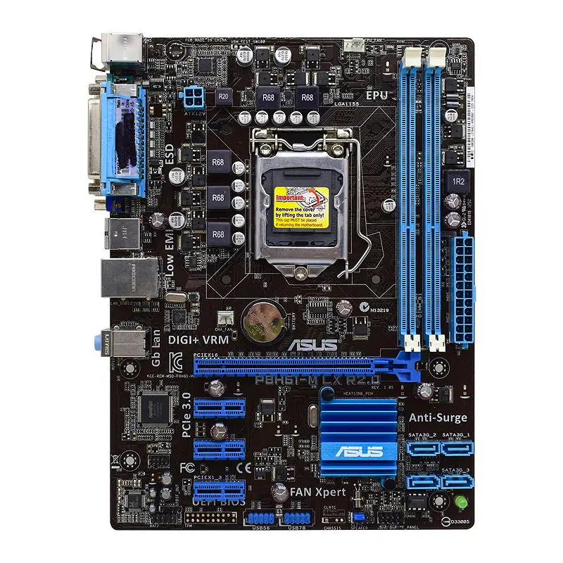 ASUS H61M-K Motherboard Support i7-3770K 2600 i5-2500K 3570K i3-3250T 2100 CPU 2×DDR3 DIMM 1600MHz LGA1155 SATA2 mATX Mainboard