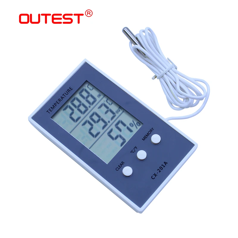 Digital LCD indoor outdoor thermometer hygrometer baby face display temperature humidity tester weather station CX-201A