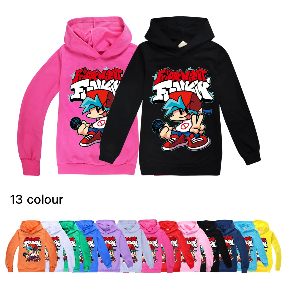 

2023 New Kids Clothes Boys Hoodies Tops Friday Night Funkin Children Clothing Long Sleeve Tees Tops Baby Custume kids T Shirts