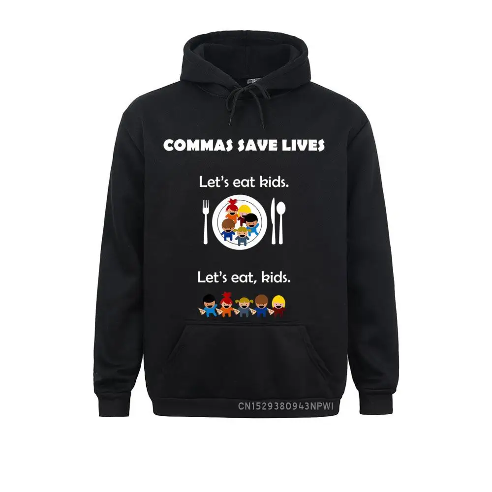 Commas Save Lives Let's Eat Kids Hoodie Oversized Men Sweatshirts Custom Hoodies Long Sleeve Group Clothes Labor Day