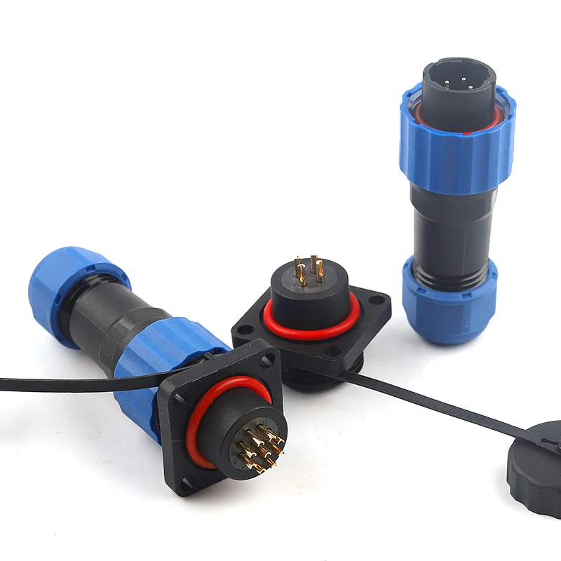 SP16 IP68 Square Type Plug Waterproof Connector Aviation Plug and Socket Male And Female 2 3 4 5 7 9 PIN Connectors