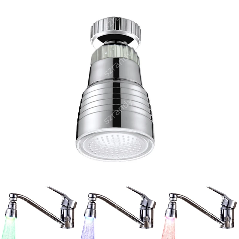 Lighting 360 Degree Rotation New Bathroom Shower Mixer Faucet Aerator